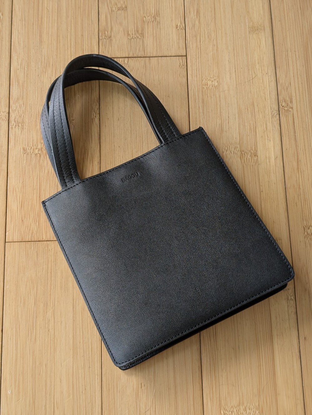 Baggu Black Small Leather Retail Tote